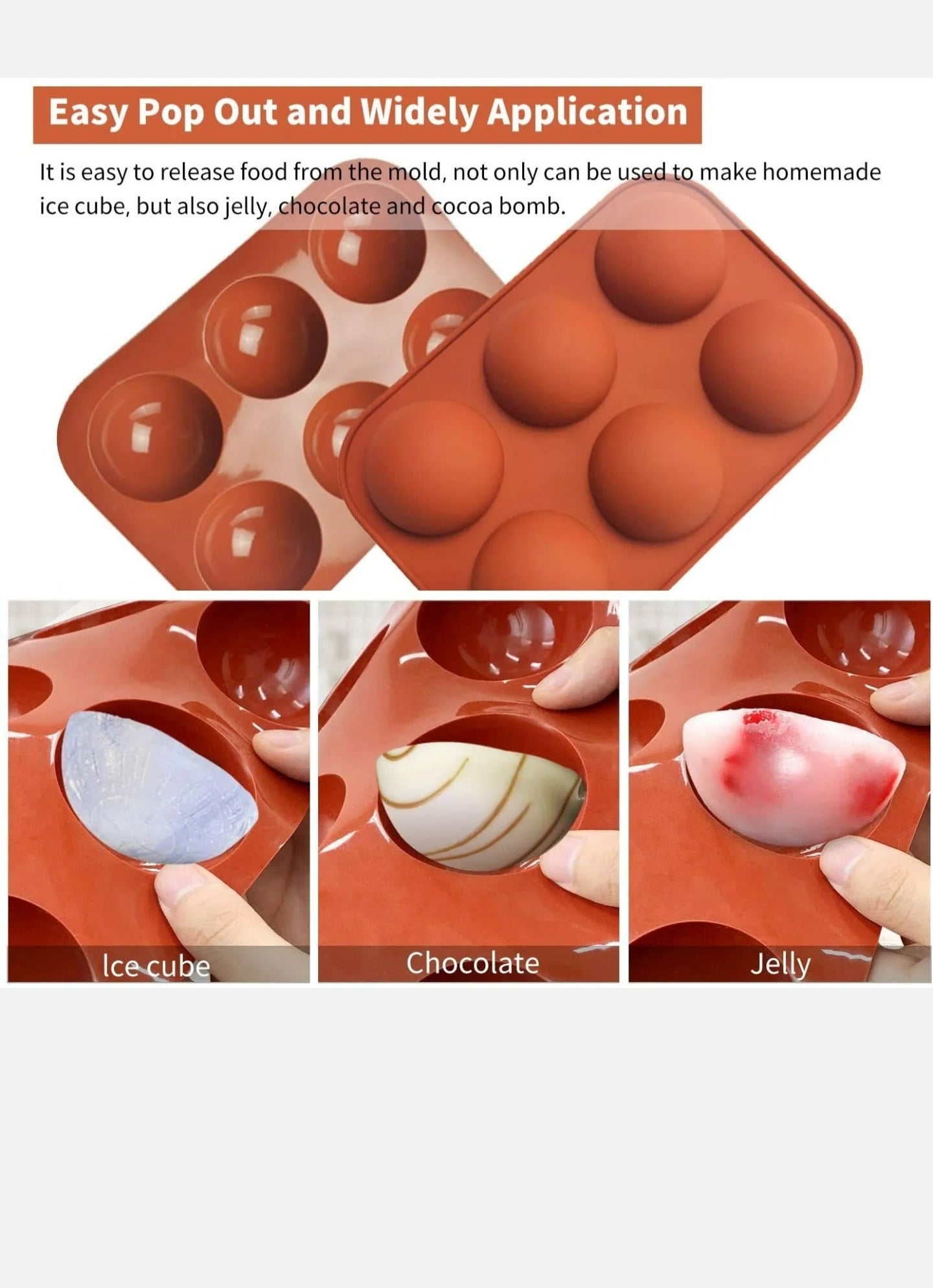 Hot chocolate bombs mold. Set of 4. Medium size.