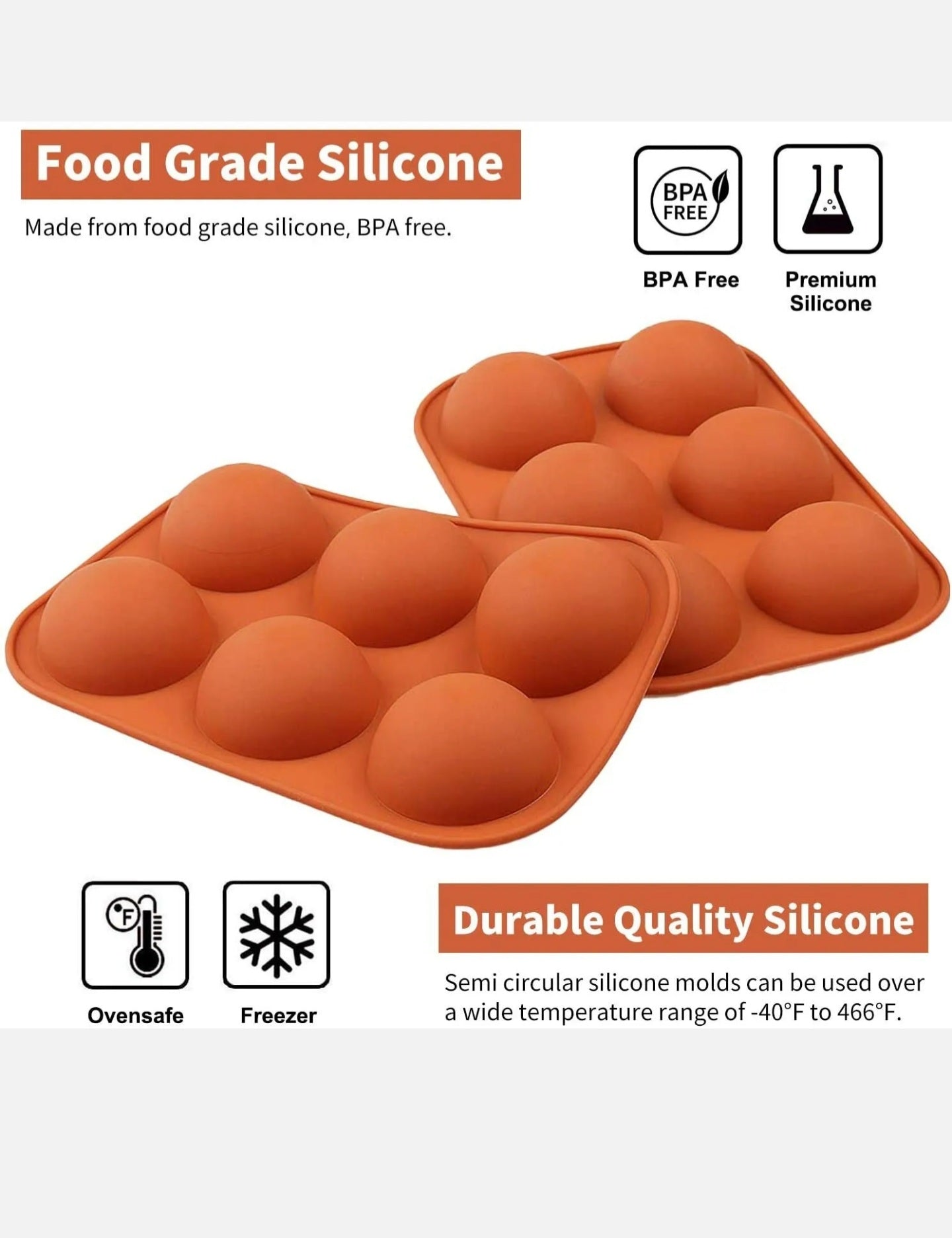 Hot chocolate bombs mold. Set of 4. Medium size.