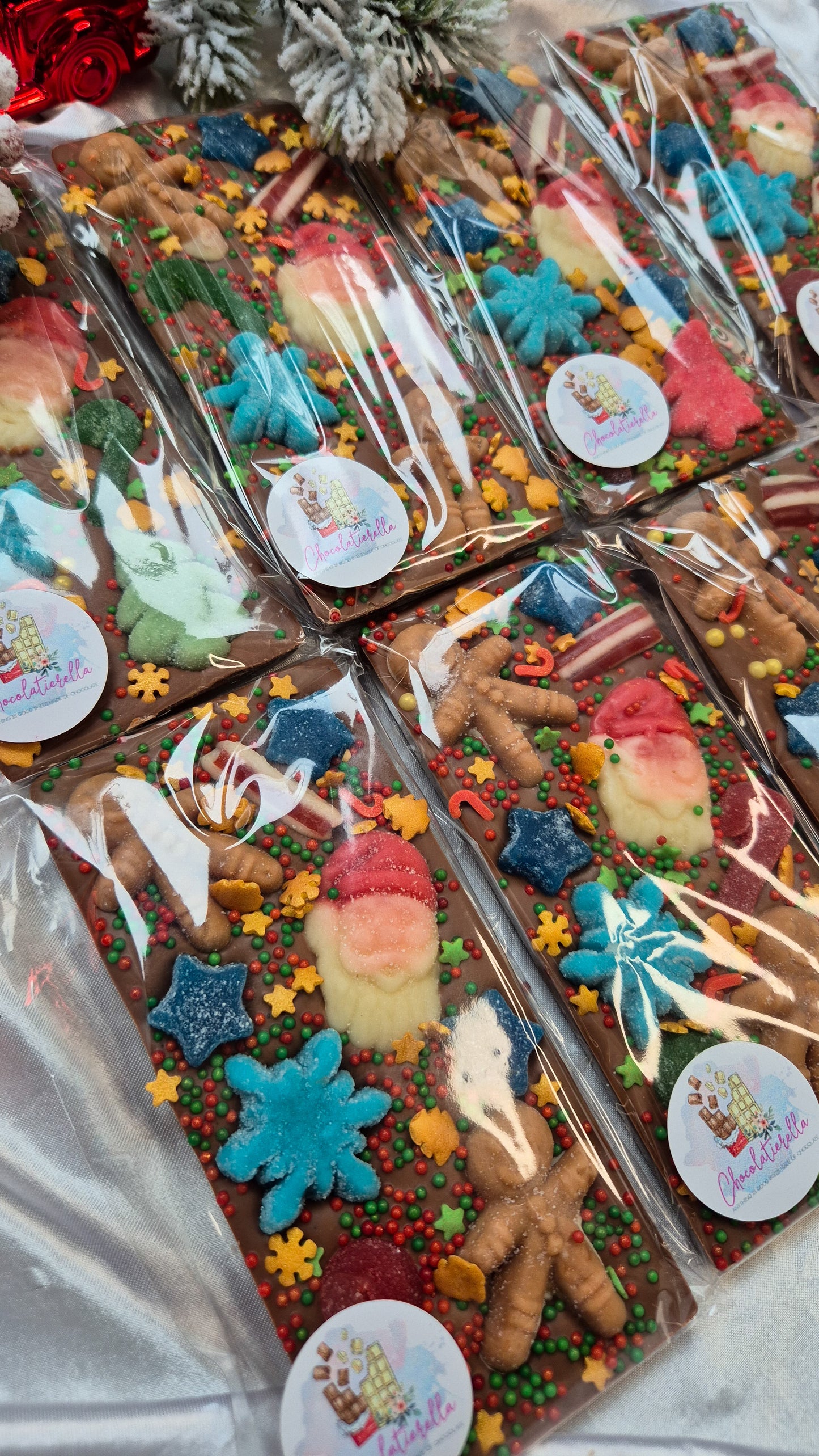 Candy cane lane chocolate slab