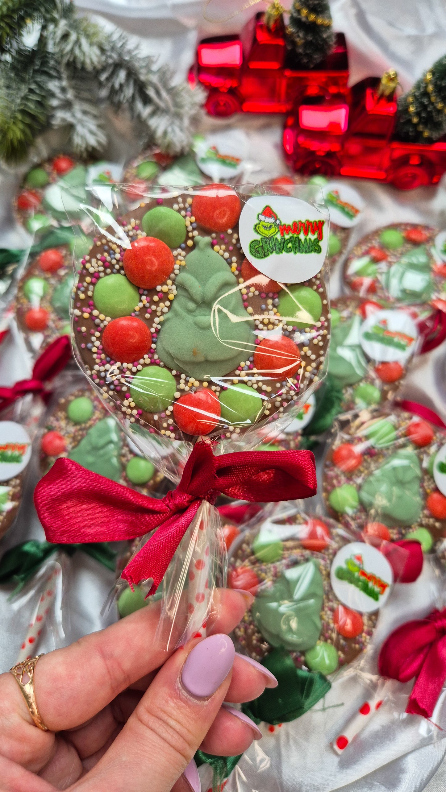 Grinch chocolate lolly