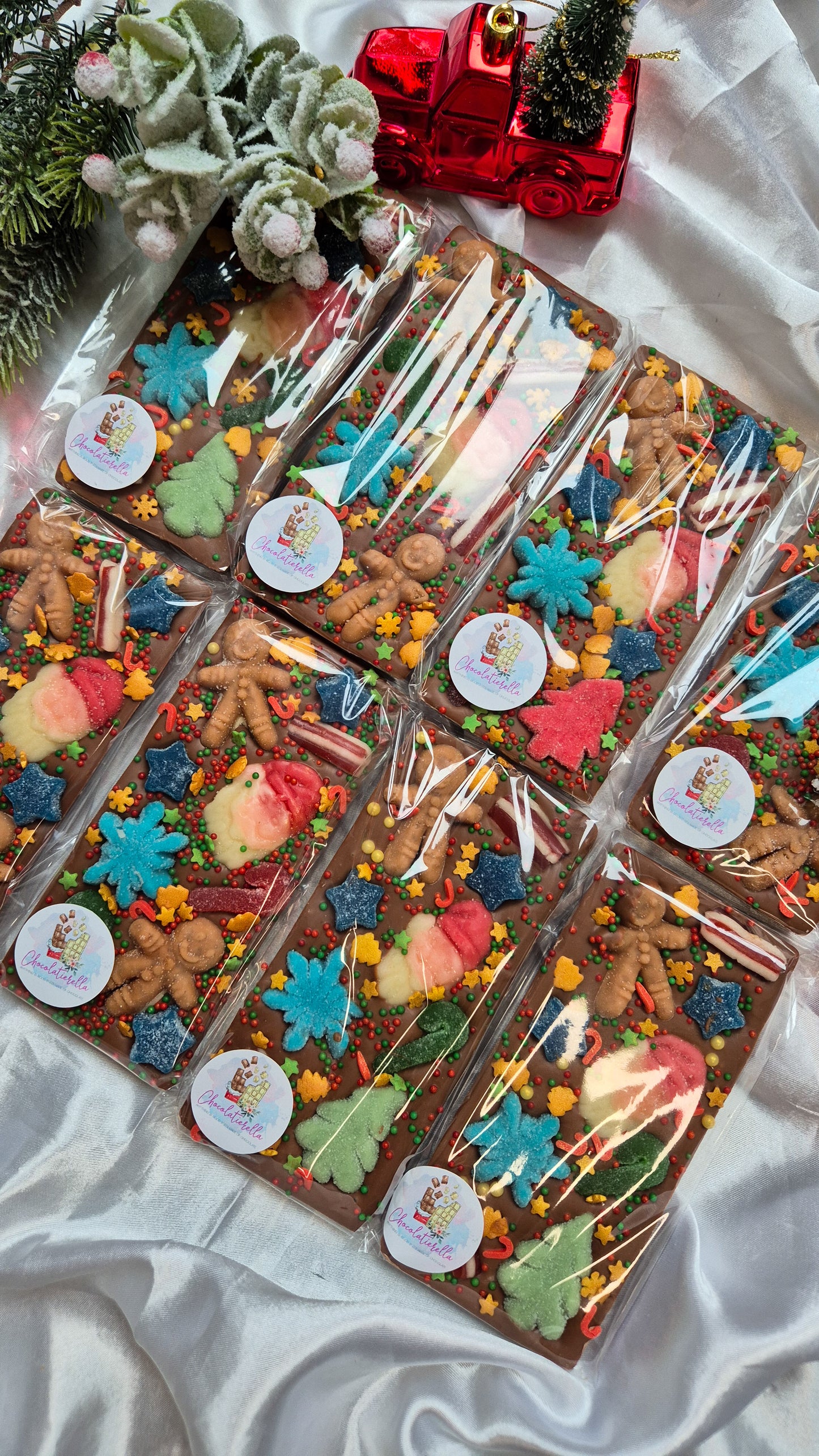 Candy cane lane chocolate slab