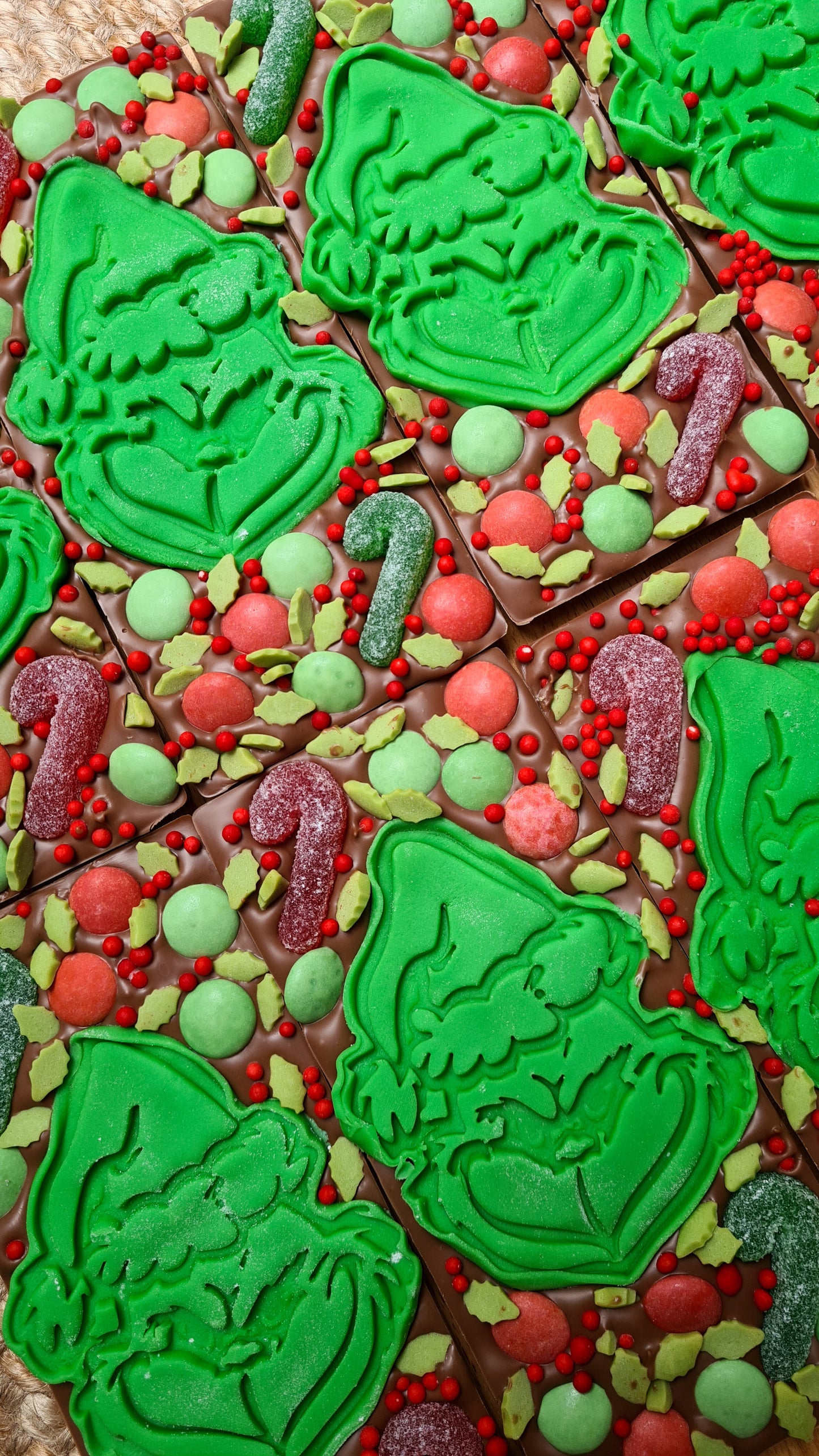 Grinch chocolate slab