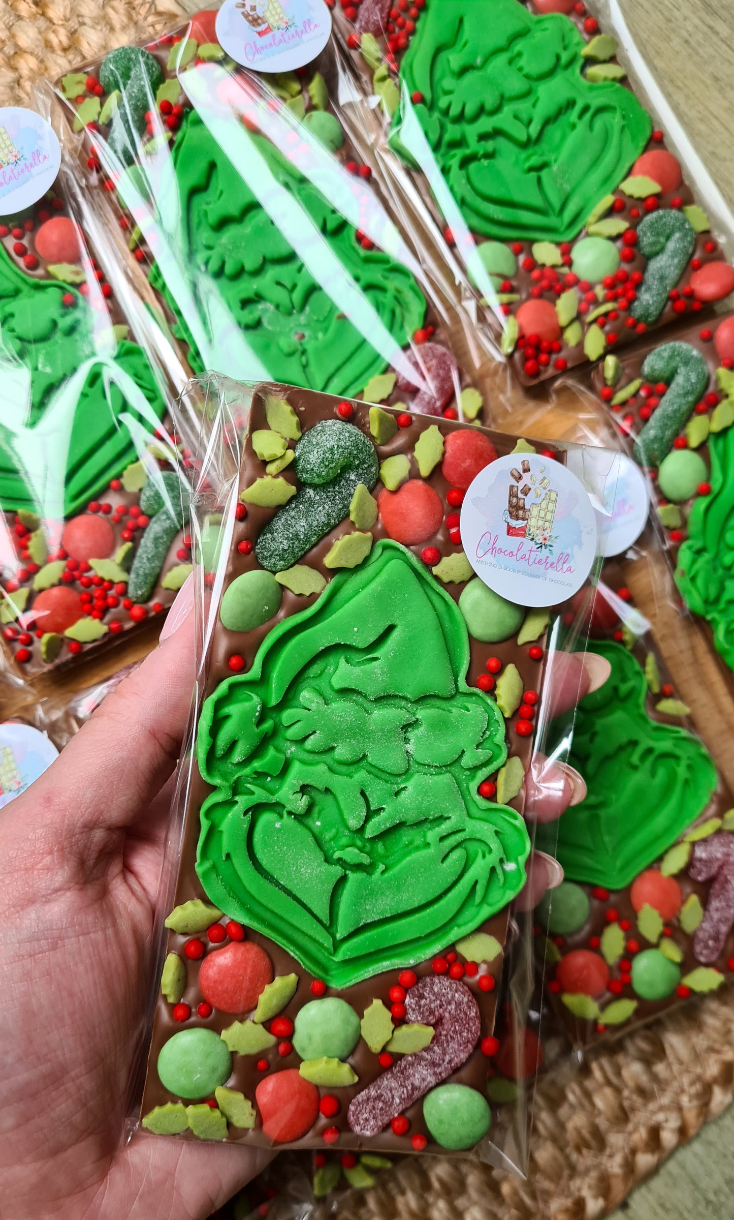 Grinch chocolate slab