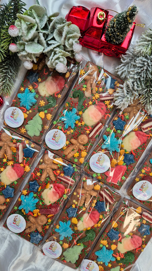 Candy cane lane chocolate slab