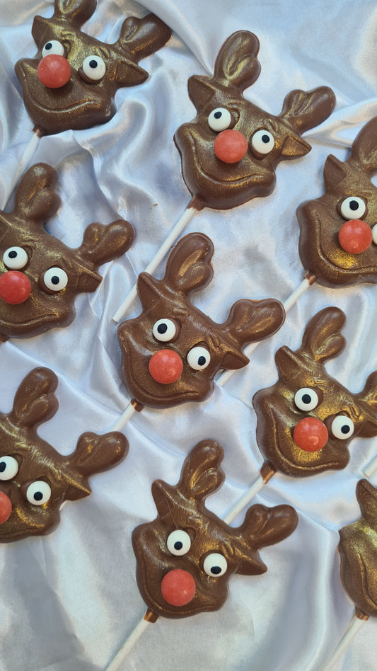 Rudolph chocolate lollies