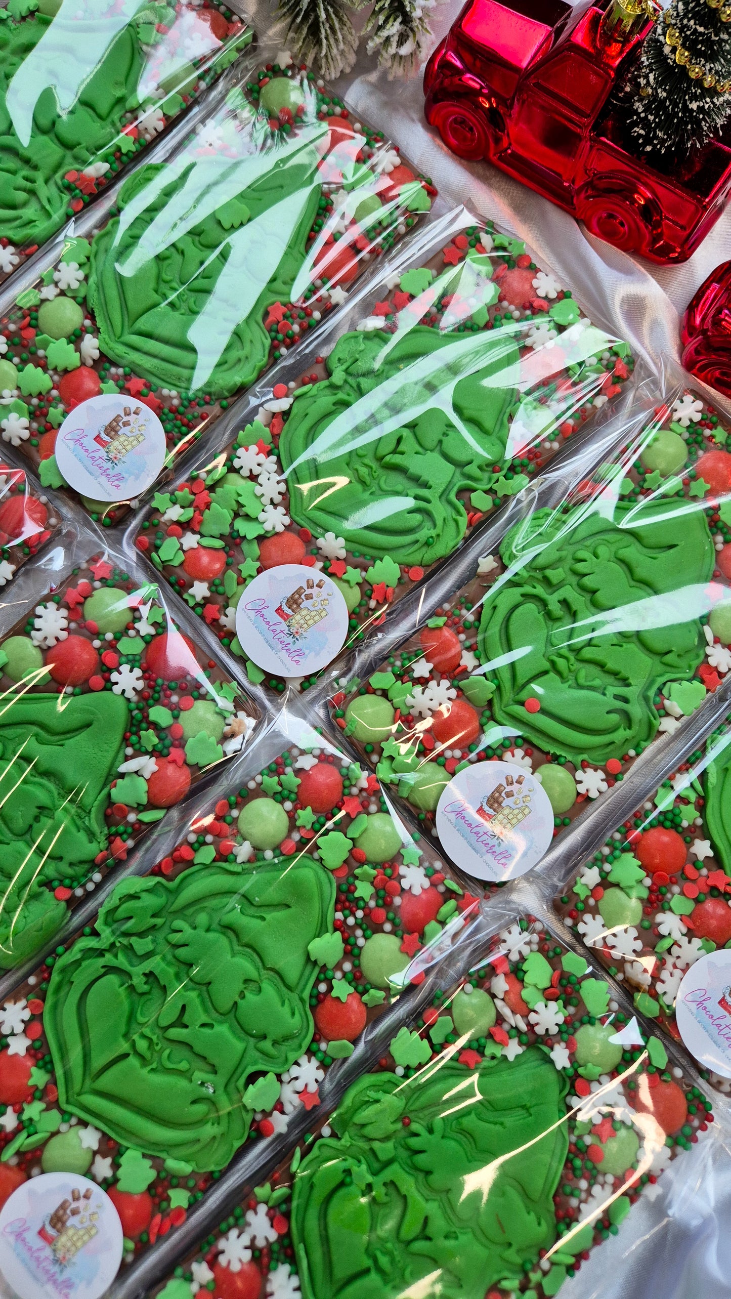 Grinch chocolate slab