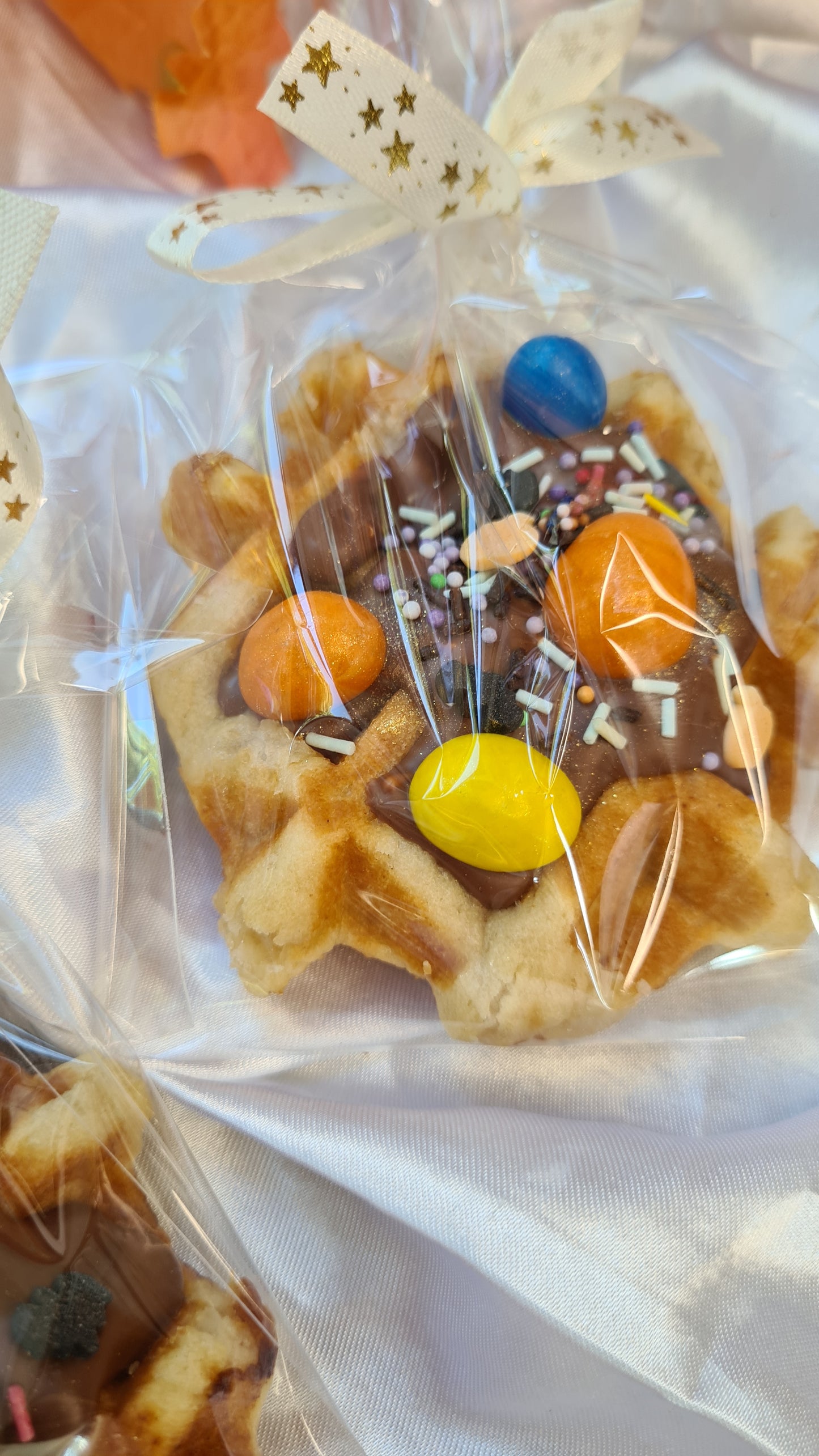 Belgian waffles covered in chocolate