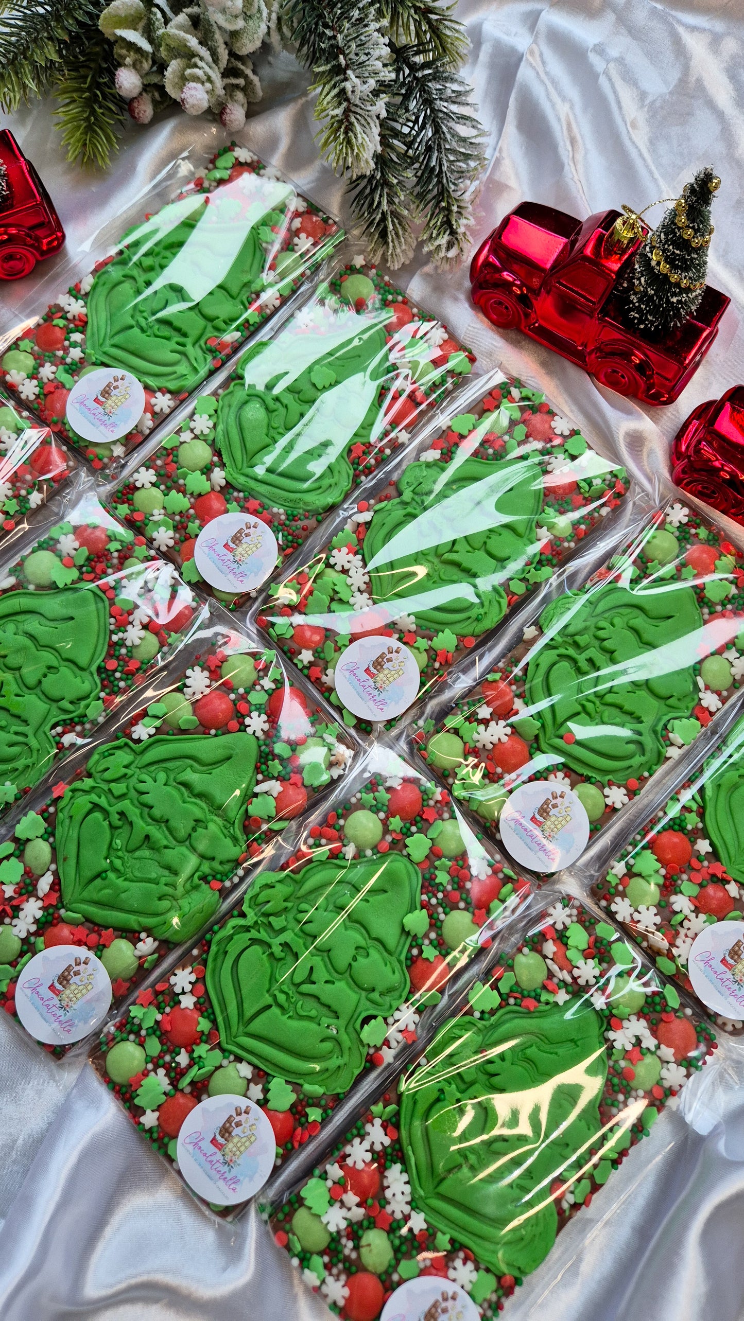 Grinch chocolate slab