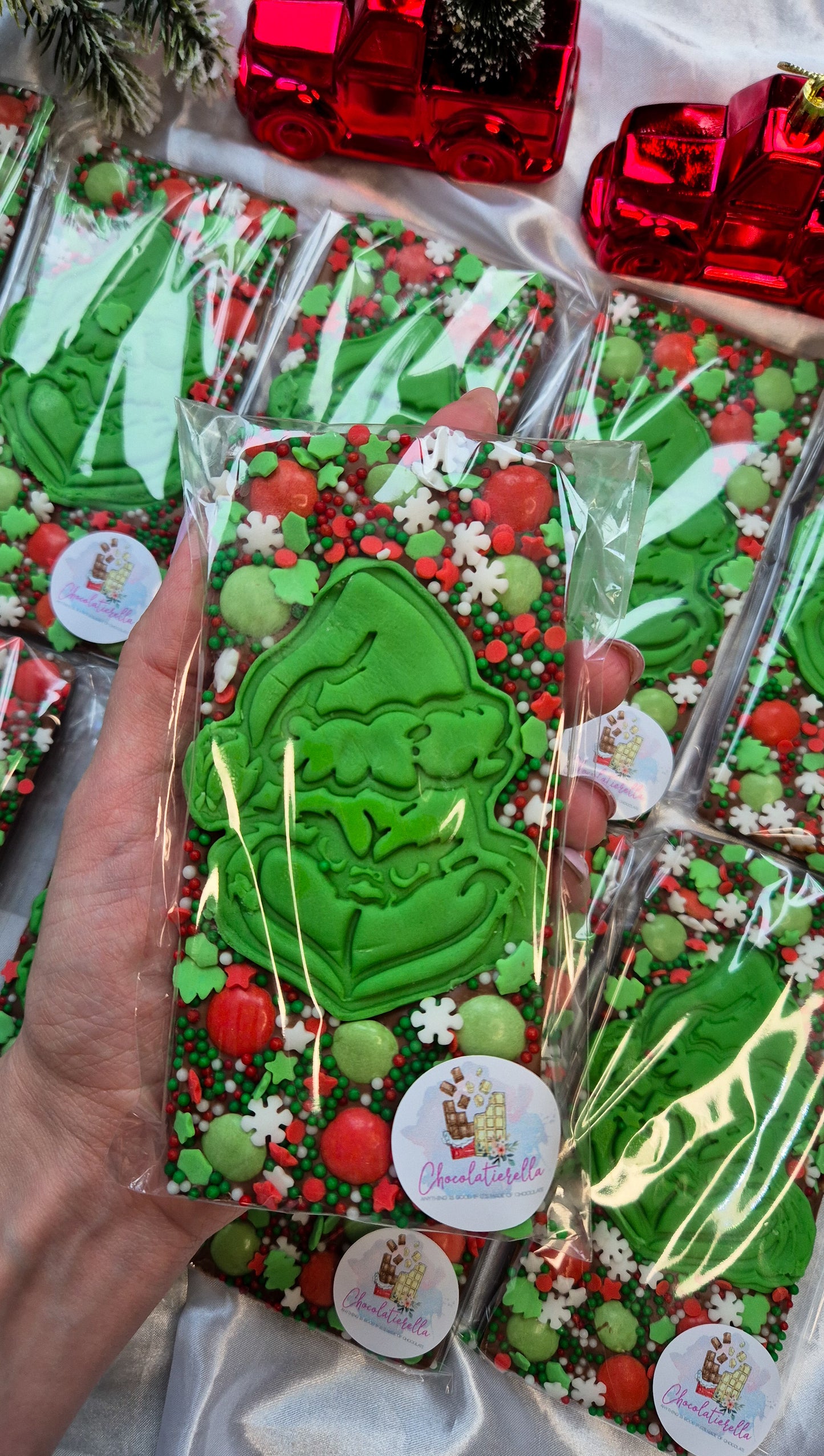 Grinch chocolate slab