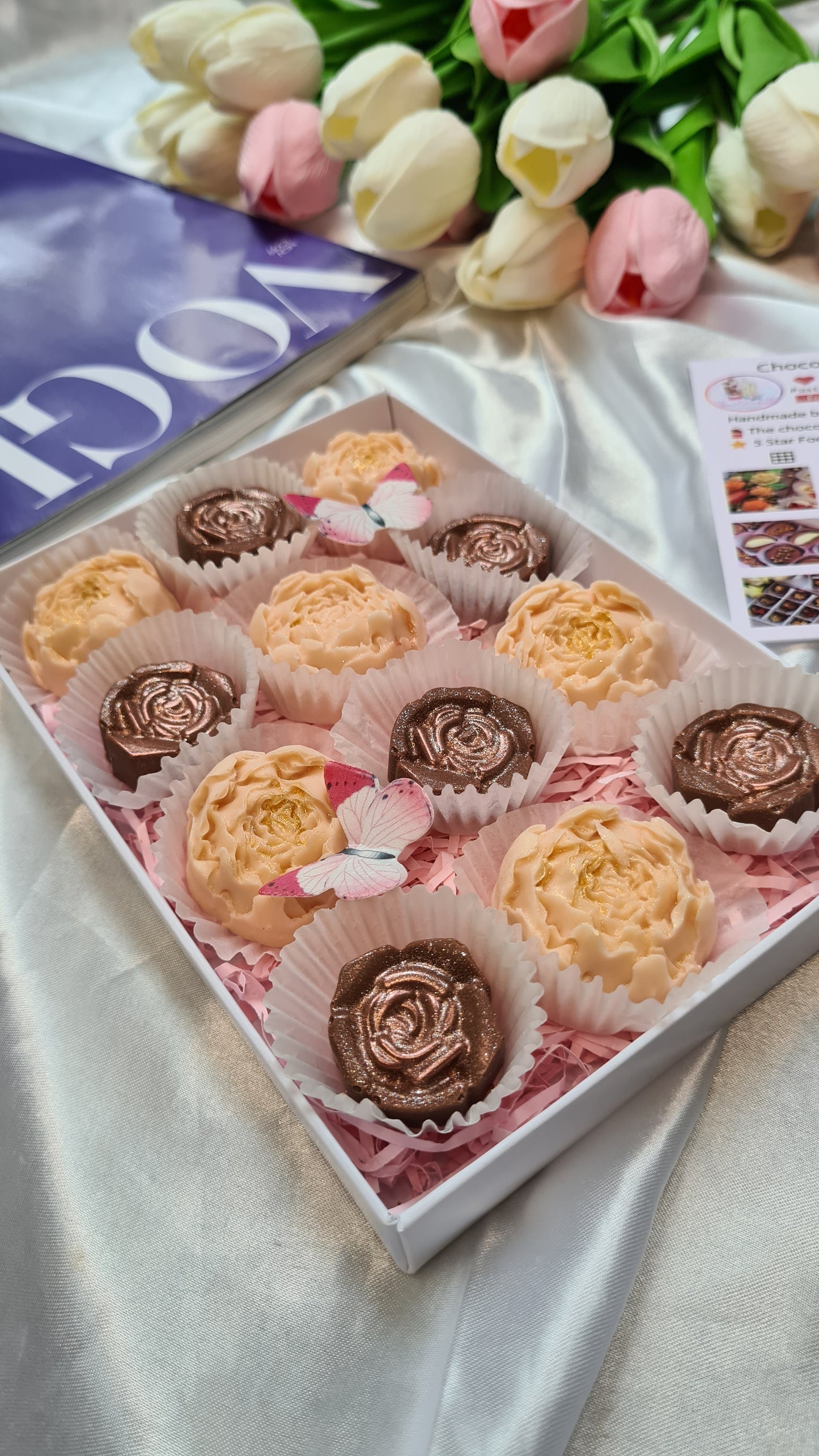 Chocolate flowers gift box