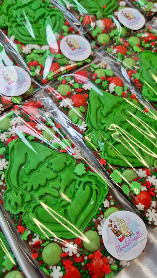 Grinch chocolate slab